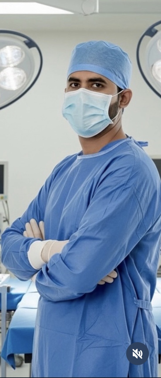 Dr. Aravind Ravichandran in the operating theatre